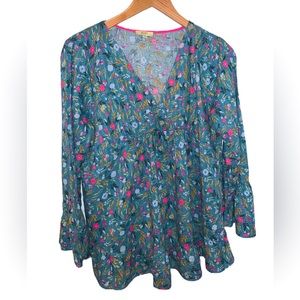 Kori America Women’s Floral Empire Blouse Size Medium 12